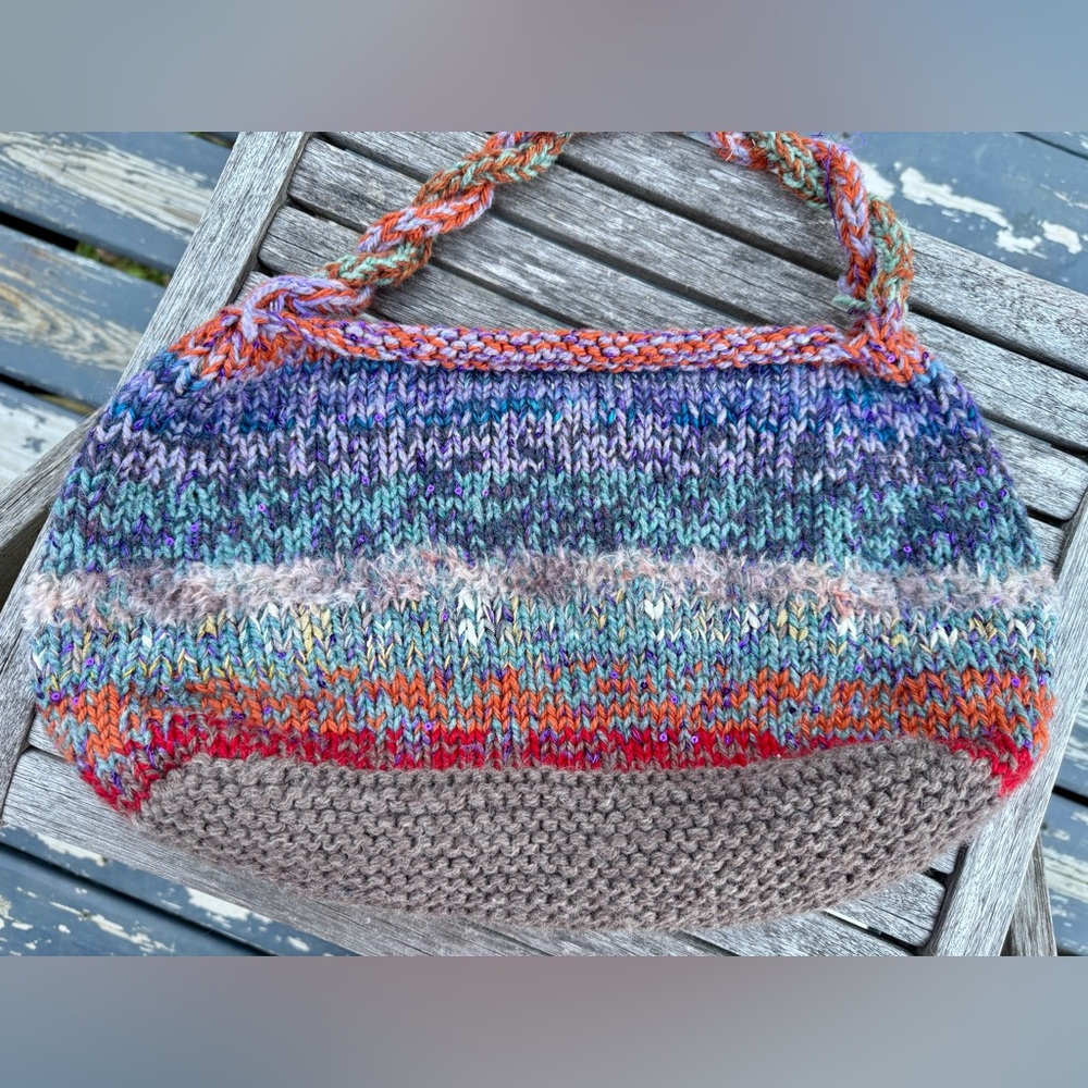 Hand Crafted Colorful Knit Shoulder Bag - Picture 8 of 16